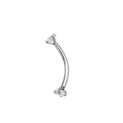 Piercing Barbell Curvo Titanio com Strass Unidade