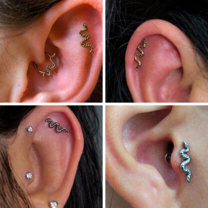 Piercing Cobra Titanio Orelha