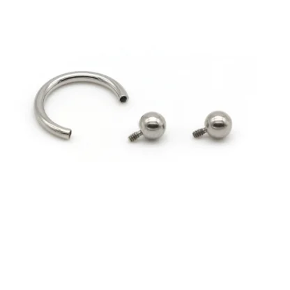 Piercing Ferradura Rosca Interna Titanio Prata 3