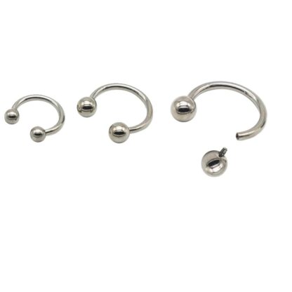 Piercing Ferradura Rosca Interna Titanio Prata
