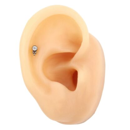 Piercing Labret Rosca Interna Brilho com Detalhe Titanio