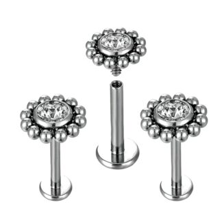 Piercing Labret Rosca Interna Sol Titanio