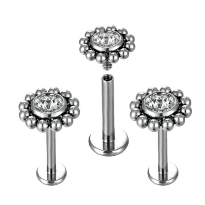 Piercing Labret Rosca Interna Sol Titanio