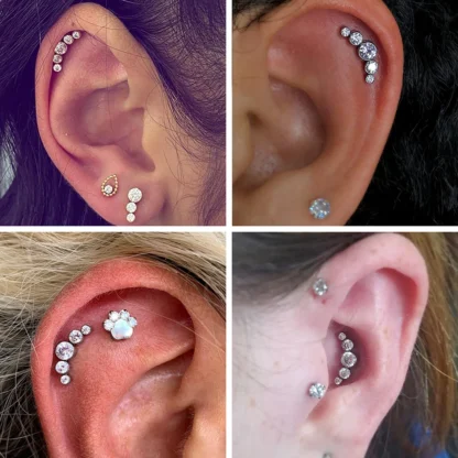 Piercing Labret Rosca Interna Titanio Na Pele