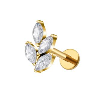 piercing ramos titanio dourado