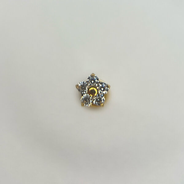 piercing flor titanio dourado