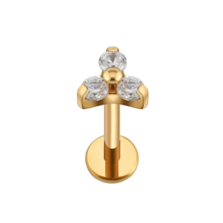 piercing trinity zirconias titânio dourado