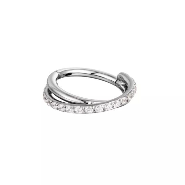 piercing argola segment zirconias trançada titanio