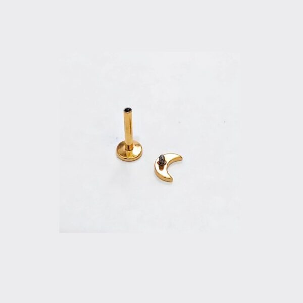 piercing lua dourado titanio