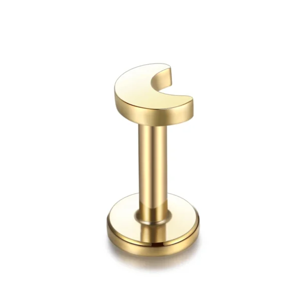 piercing lua dourado titanio