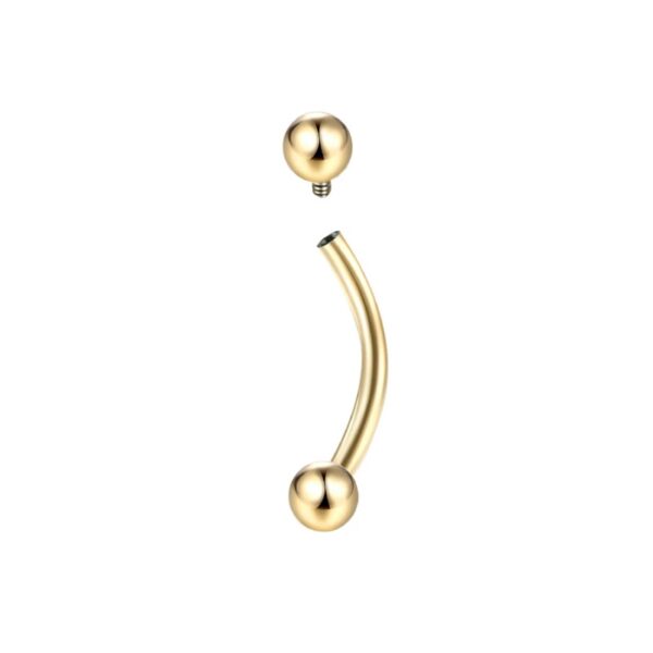 piercing sobrancelha titanio dourado