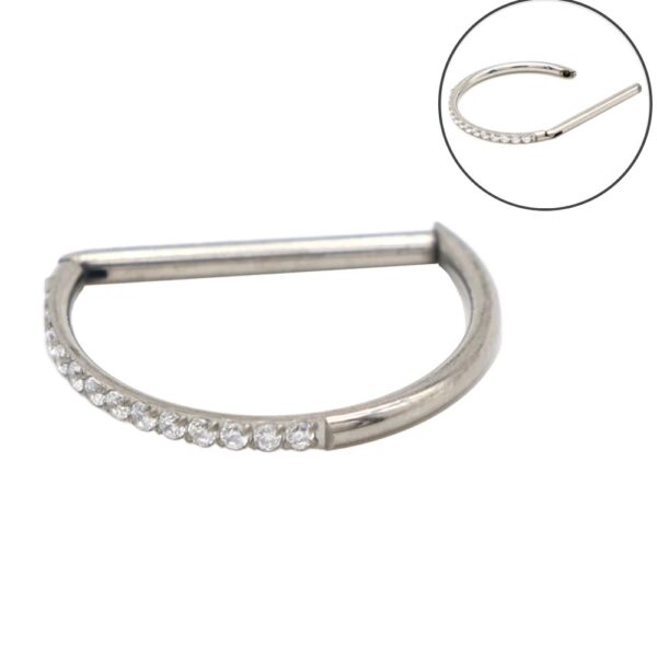 piercing titanio d ring argola com zircônia