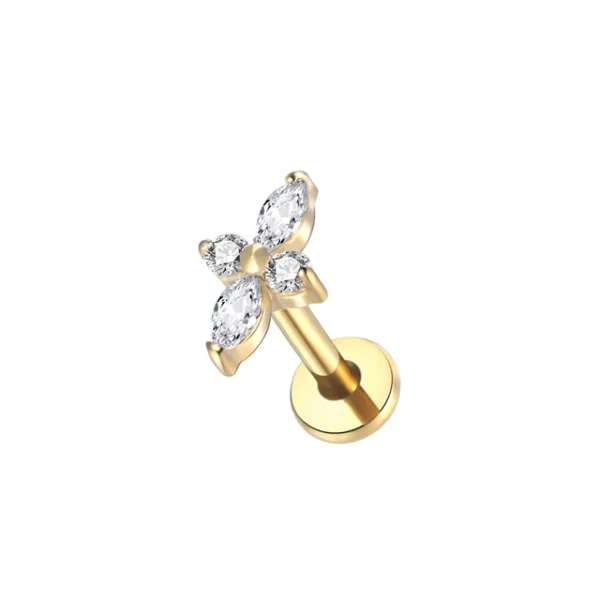 piercing labret titanio naipe ouros dourado