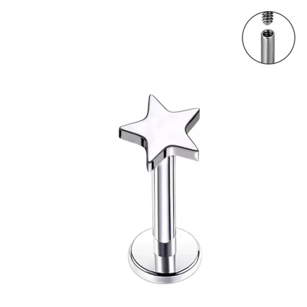 piercing labret titanio estrela