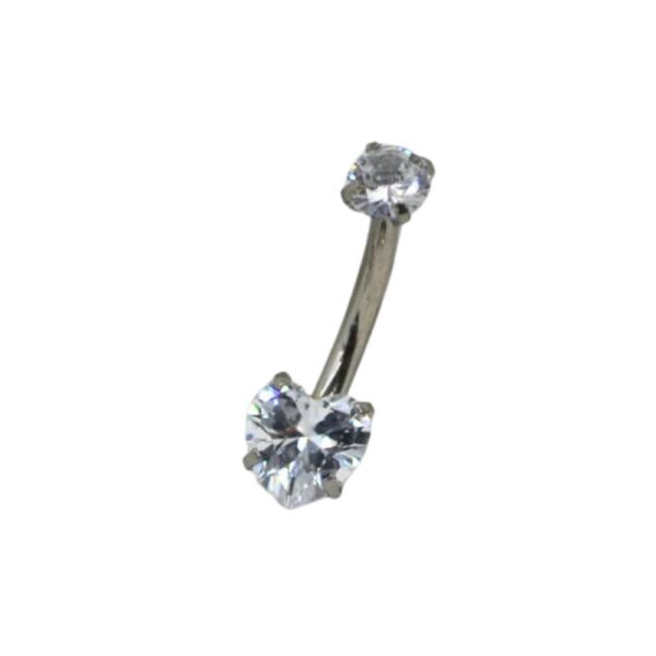 piercing umbigo zirconia coração