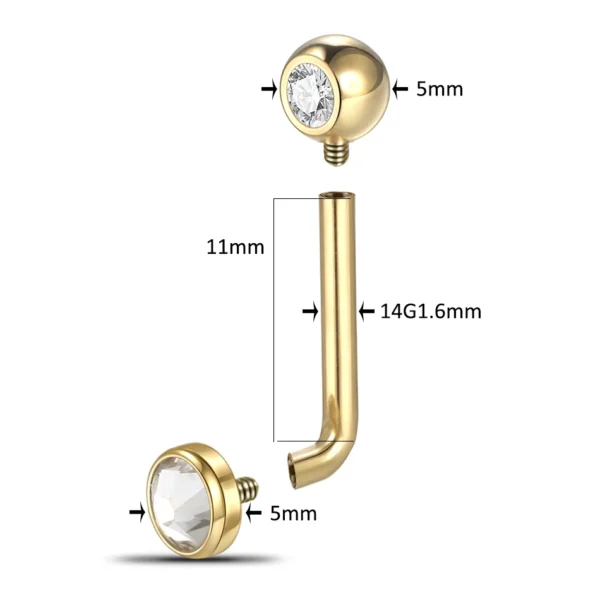 piercing genital feminino surface titanio dourado