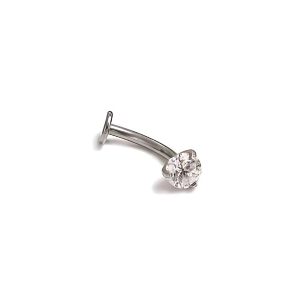 piercing para umbigo triste floating navel titânio com zircônias