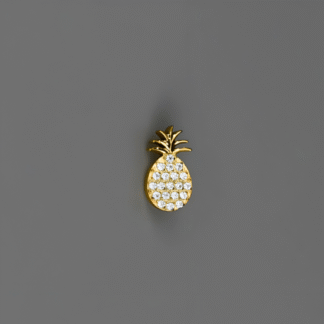 Piercing Abacaxi em Titânio Dourado PVD com Zircônias