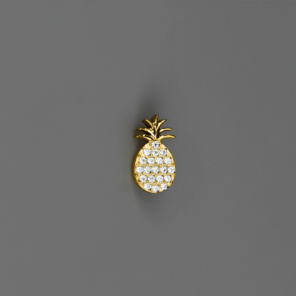 Piercing Abacaxi em Titânio Dourado PVD com Zircônias