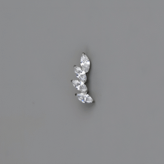 Piercing Cluster 4 Pedras em Titânio com Zircônias