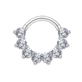 Piercing Daith Argola Segment Zircônias Cravejadas em Titânio