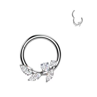 Piercing Daith Argola Segment Ramos Zircônias em Titânio