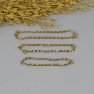 Corrente Dupla para Piercings de Aço 316L Dourado PVD