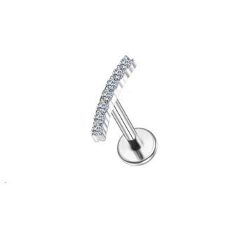 Piercing Mini Cluster Cravejado 7 Pedras em Titânio com Zircônias