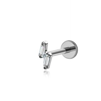 Piercing de Raio em Titânio com Zircônia Baguete
